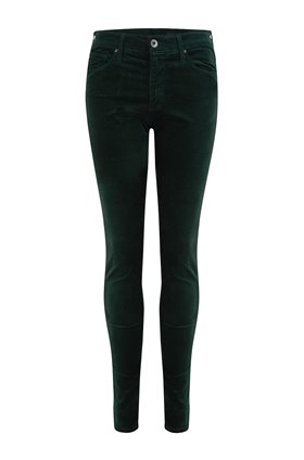 AG Jeans FARRAH VELVET SKINNY JEANS IN PINE NEEDLES