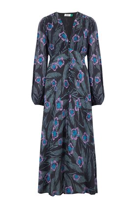 Rixo TAHNEE DRESS IN PALM FLORAL BURNOUT