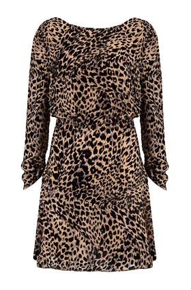 Rixo CLARISSE DRESS IN LEOPARD