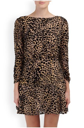 Rixo CLARISSE DRESS IN LEOPARD