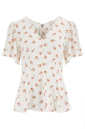 Rebecca Taylor SHORT SLEEVE BRIGETTE TOP