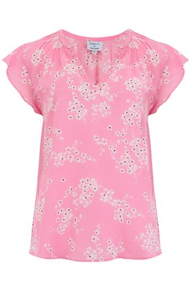 mia cap sleeve top in pink