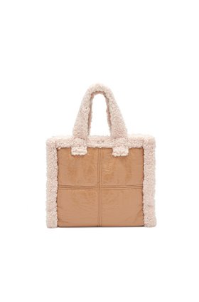 Stand Lolita Faux Shearling Bag in Beige
