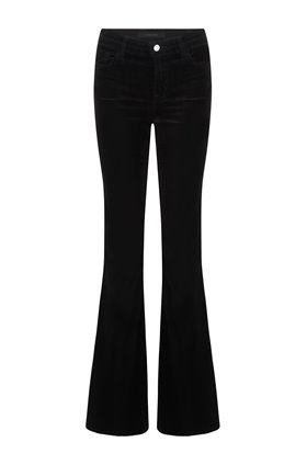 J Brand Jeans Valentina High Rise Flare in Black Velvet