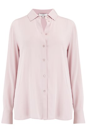 Vince Satin Slim Fitted Blouse in Rose