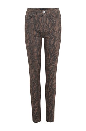 Paige Hoxton Ultra Skinny Jean in Coated Brown Snake