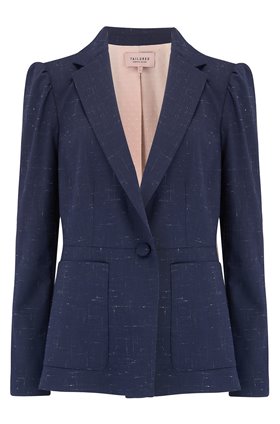 Tailored by Rebecca Taylor CROSS HATCH JACKET IN NAVY