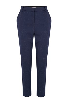 Tailored by Rebecca Taylor CROSS HATCH PANT IN NAVY