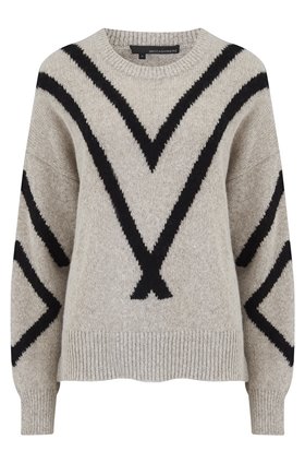 360 Sweater Paulina Diagonal Design Jumper in Hazel and Black