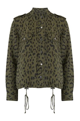 Rails COLLINS JACKET IN GREEN LEOPARD