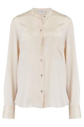 Vince SLIM FITTED BAND COLLAR TOP IN CHIFFON