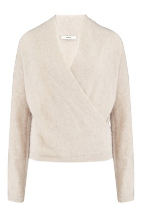 Vince WRAP FRONT JUMPER IN H DOVE