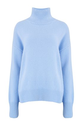 360 Sweater TASHA SEAM DETAIL TURTLENECK JUMPER IN BLUEBELL