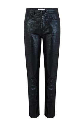 Frame LE SYLVIE SLENDER STRAIGHT JEAN IN NOIR CROC