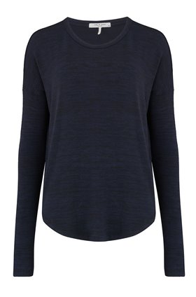 Rag and Bone HUDSON LONG SLEEVE TOP IN NAVY BLACK