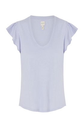 Rebecca Taylor La Vie Washed Textured Jersey Top in Iris
