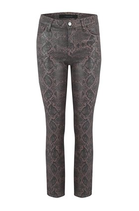 J Brand Jeans SELENA CROPPED BOOTCUT JEAN IN TAN COATED BOA