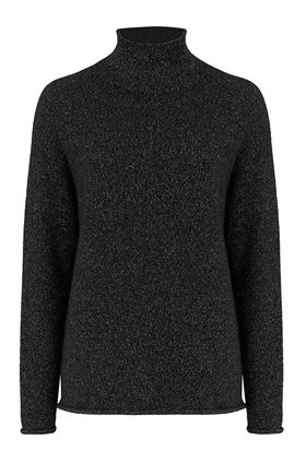 Jumper1234 LUREX WINTER SWEATSHIRT IN BLACK
