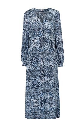 wren long sleeve dress in navy animal