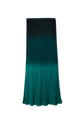 Rixo KELLY MID SLIP SKIRT IN DIP DYE TEAL