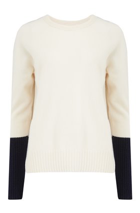 Duffy EXCLUSIVE JUMPER IN CHALK AND NAVY