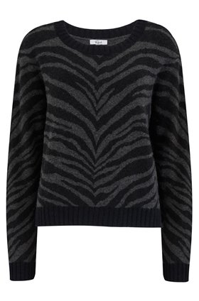 chance jumper in charcoal tiger stripe