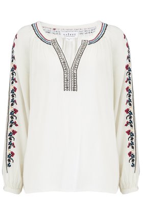 Velvet HUNTER EMBROIDERED TOP IN OFF WHITE