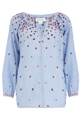 Velvet MORIE CHAMBRAY STRIPE TOP