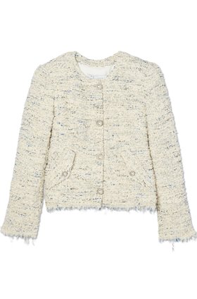 IRO MERCIE JACKET IN WHITE AND BLUE