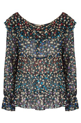Rixo CHLOE FRILL TOP IN MIXED DAISY FLORAL