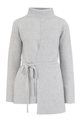 Vince TIE FRONT TUNIC IN H PLATINUM