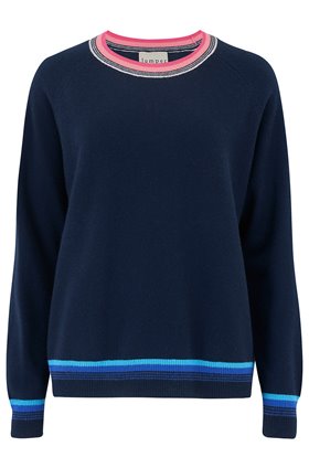 Jumper1234 SUPER STRIPE JUMPER IN NAVY