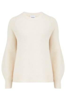 dinlas waffle back jumper in cream