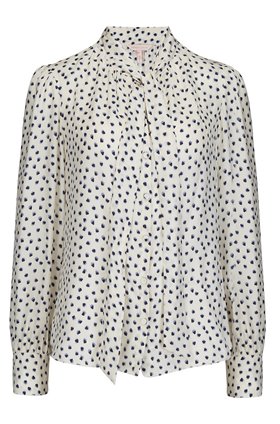 Rebecca Taylor BLURRY HEART TOP IN SNOW COMBO