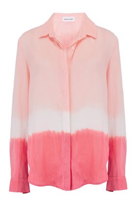 Bella Dahl CLASSIC HIPSTER SHIRT IN BRIGHT CORAL