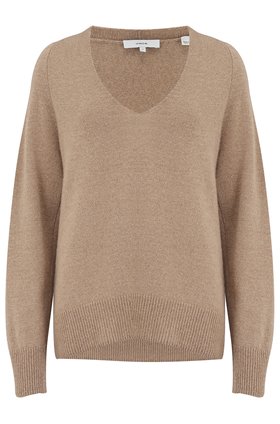 Vince MARLED V-NECK JUMPER IN DUNE
