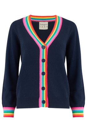 RAINBOW CARDIGAN IN NAVY