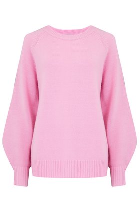 dinlas waffle back jumper in baby pink