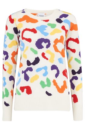 bachus rainbow leopard jumper in cream