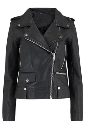seattle heavy biker jacket in black