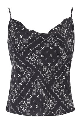 JILL CAMI TOP IN BLACK SQUARE PAISLEY