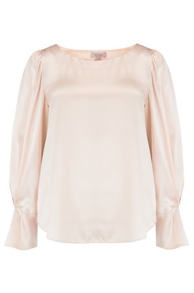 LONG SLEEVE CHARMEUSE TOP IN MARZIPAN