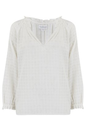 MATILDA EYELET TOP IN CREAM