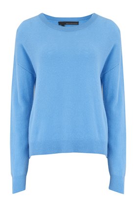 brenna crew neck jumper in capri blue