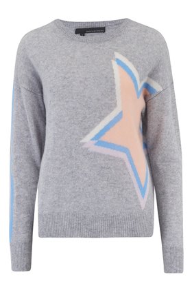 ESTELLA STAR INTARSIA JUMPER IN GREY AND CANTALOUPE