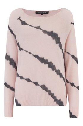 mel skull jumper in honey pink charcoal