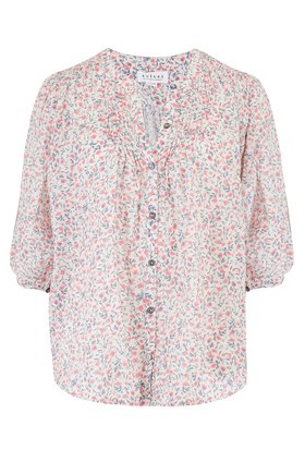 JUDE PRINTED VOILE TOP IN POPPY