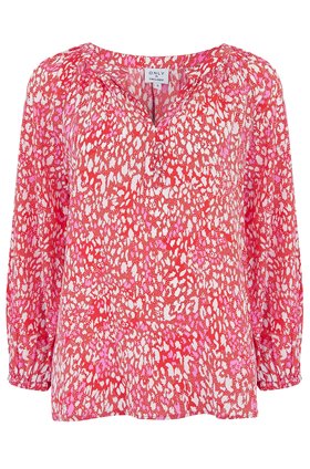LEONIE BLOUSE IN RED PINK ANIMAL