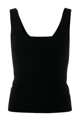 SQUARE NECK TANK TOP IN BLACK