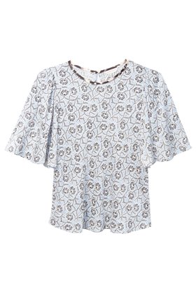 short sleeve catarina top in sky blue combo